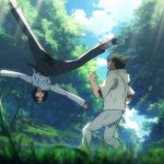 Jin et Jun Kazama s’entraînent dans la forêt de Yakushima lors du 1er épisode de Tekken: Bloodline, sous les rayons du soleil perçant la canopée.